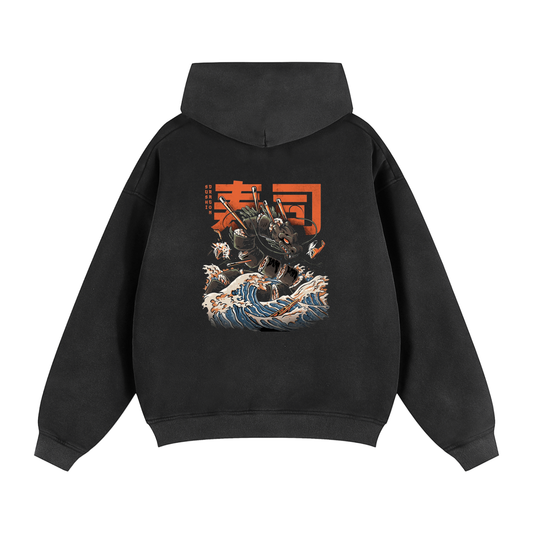 Boxy Sun faded Fleece Hoodie