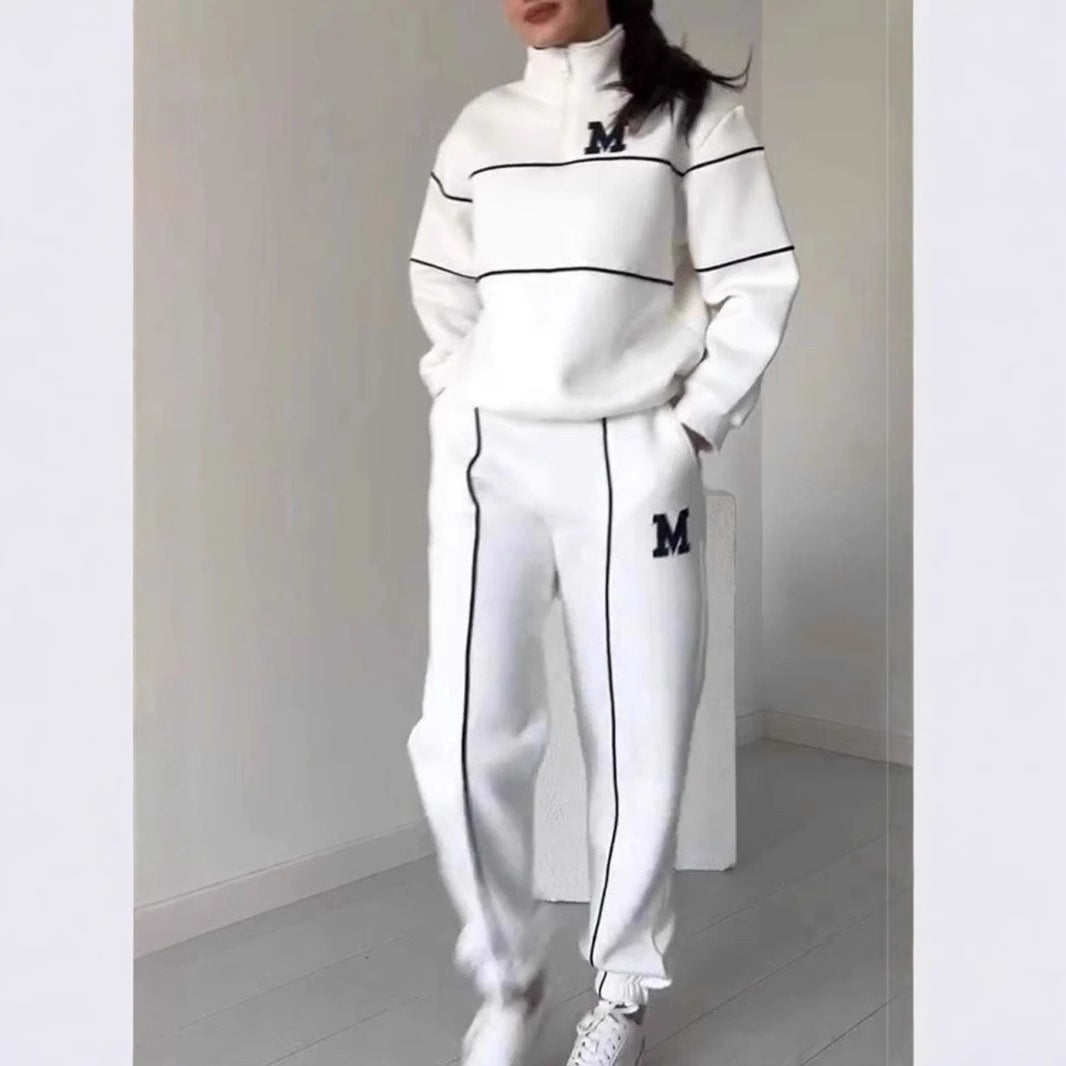 Women's 2-Piece Sweatsuit Set – Pullover Sweatshirt & Baggy Sweatpants with Pockets, Casual Lounge Outfit