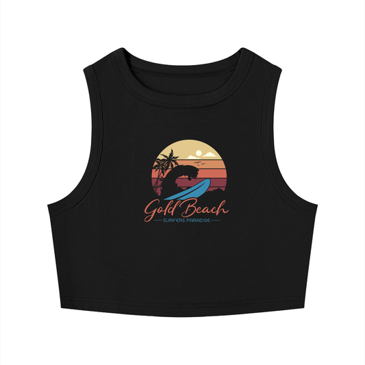 Jabhaus Gold Beach Surfers Paradise Retro Crop Tank Top