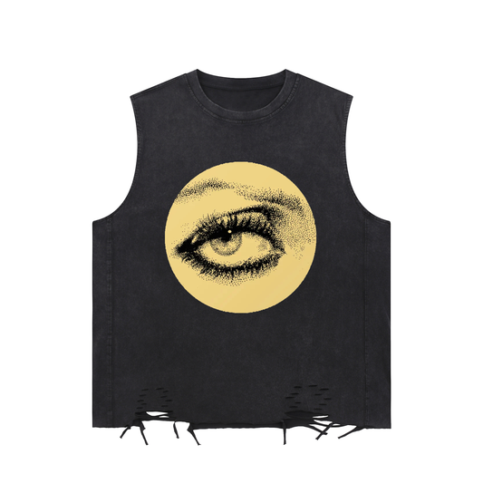 Snow Washed Raw-Hem Tank Top